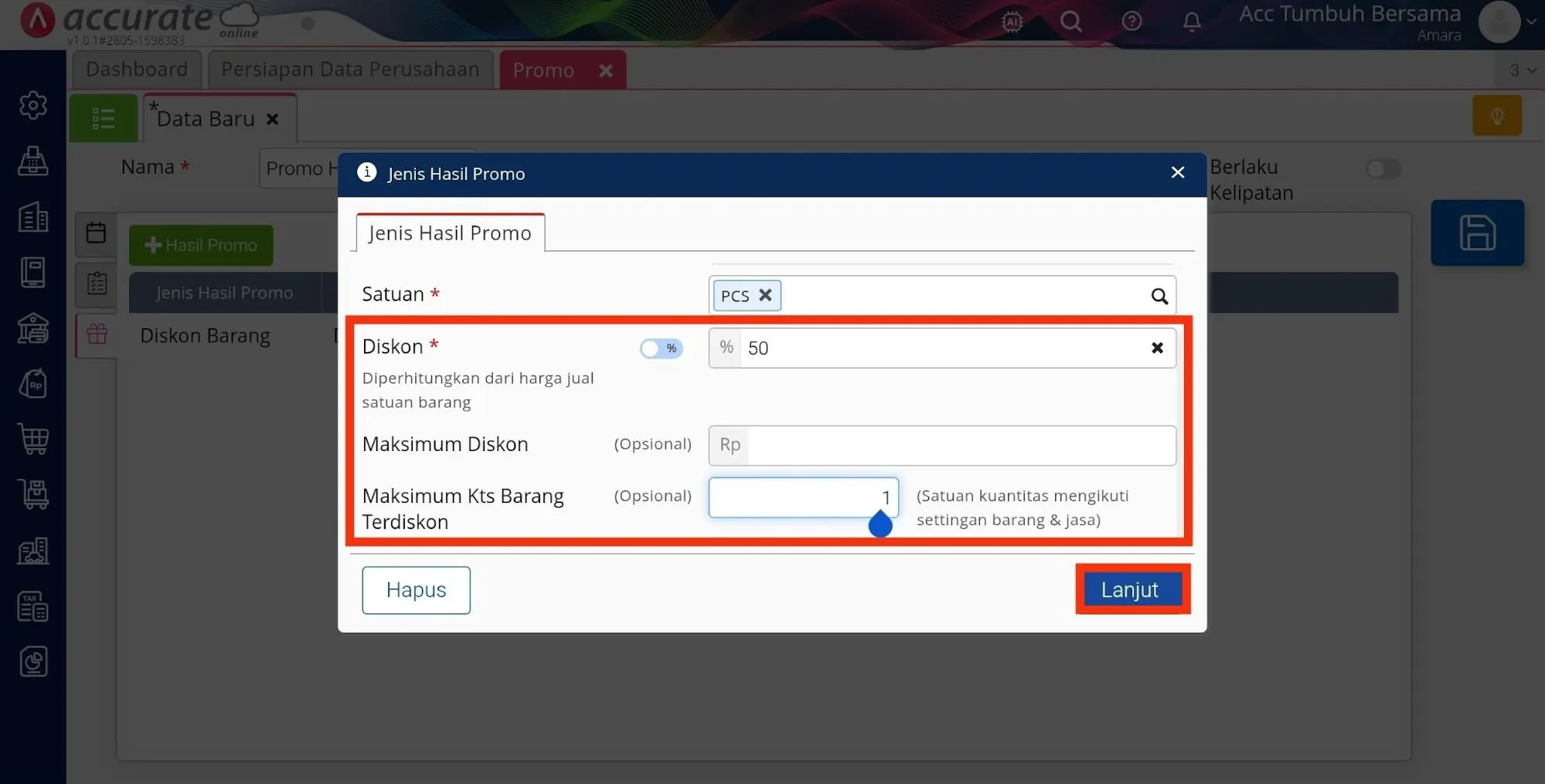 6 Membuat Promo Tebus Murah pada Accurate POS